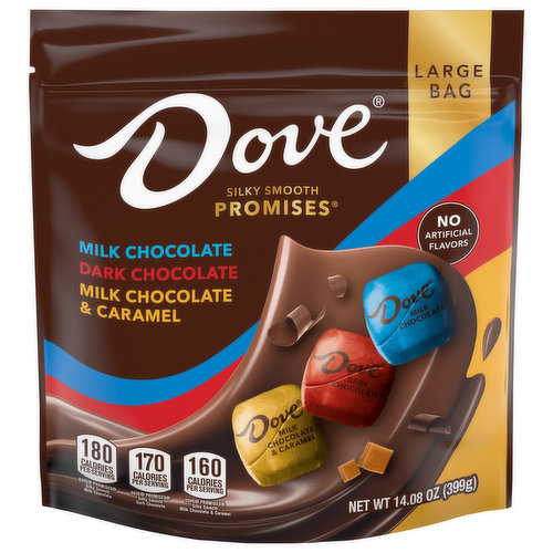 Dove Promises Candy, Milk Chocolate/Dark Chocolate/Milk Chocolate & Caramel, Large Bag