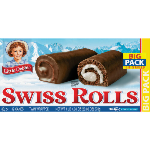Little Debbie Swiss Rolls, Twin Wrapped, Big Pack