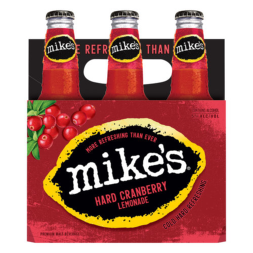 Mike's Beer, Malt Beverage, Premium, Hard Cranberry Lemonade