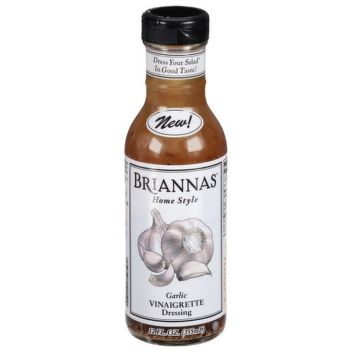 Briannas Vinaigrette Dressing, Garlic, Home Style