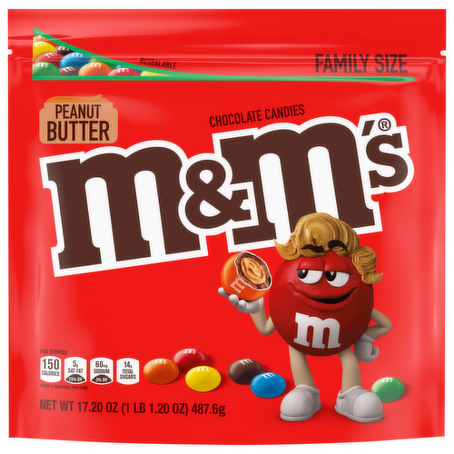 M&M's Chocolate Candies, Peanut Butter, Family Size