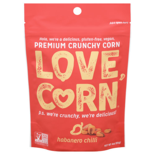 Love Corn Corn, Premium, Habanero Chilli, Crunchy - 4 oz