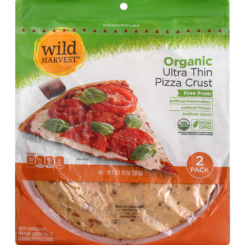 Wild Harvest Pizza Crust, Organic, Ultra Thin, 2 Pack