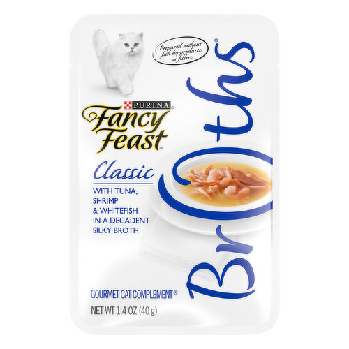 Fancy Feast Broths Broth Wet Cat Food Complement, Broths With Tuna, Shrimp & Whitefish