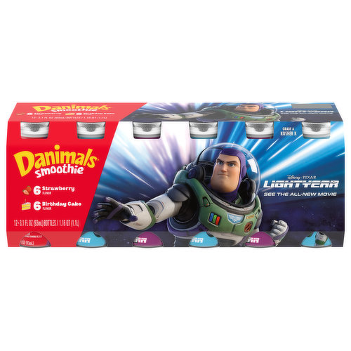 Danimals Smoothie, Disney Lightyear, Strawberry/Birthday Cake