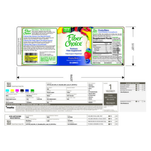 Fiber Choice Fruity Bites, Metabolism & Energy, Gummies, Assorted Tropical  Fruit, Medicine Cabinet