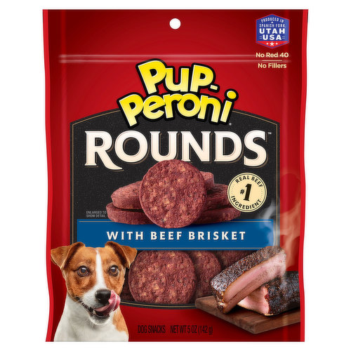 Pup-Peroni Rounds Dog Snacks, with Beef Brisket