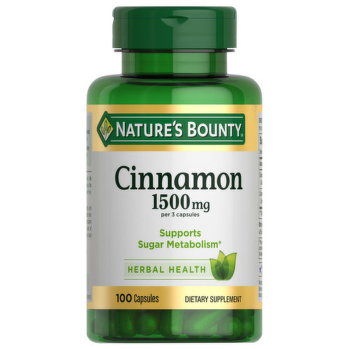 Nature's Bounty Cinnamon, 1500 mg, Capsules