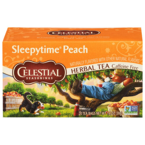 Celestial Seasonings Sleepytime Herbal Tea, Caffeine Free, Peach