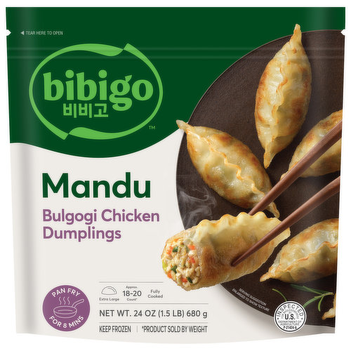 Bibigo Dumplings, Bulgogi Chicken, Mandu