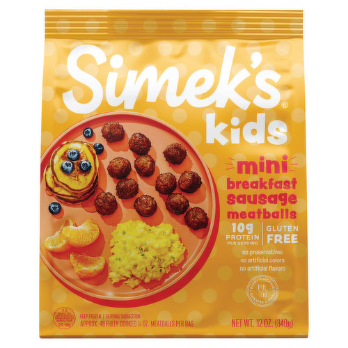 Simek's Kids Meatballs, Mini, Breakfast Sausage