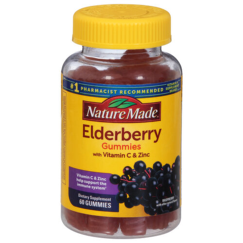 Nature Made Elderberry, Gummies, Raspberry