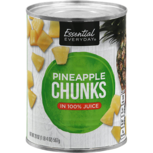 Essential Everyday Pineapple, in 100% Juice, Chunks