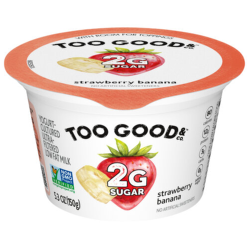Too Good & Co. Yogurt, Strawberry Banana, Ultra-Filtered, Low Fat