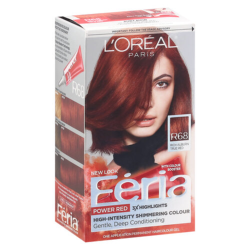 Feria Permanent Haircolour Gel, Rich Auburn True Red R68