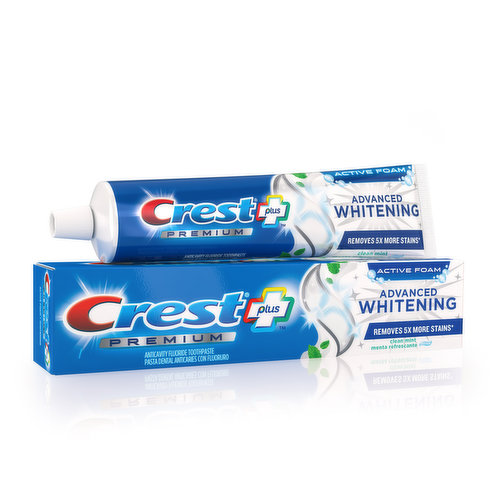 Crest Premium Plus Premium Plus Advanced Whitening Toothpaste, Clean Mint Flavor 7.2 oz