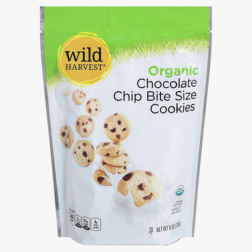 Wild Harvest Organic Cookies, Chocolate Chip, Bite Size
