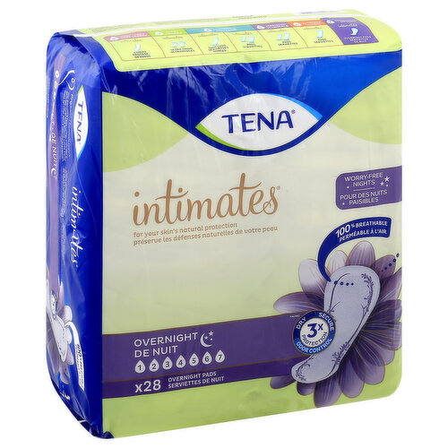 TENA Incontinence Pads for Women, Overnight, 48 Count, 48 Count 