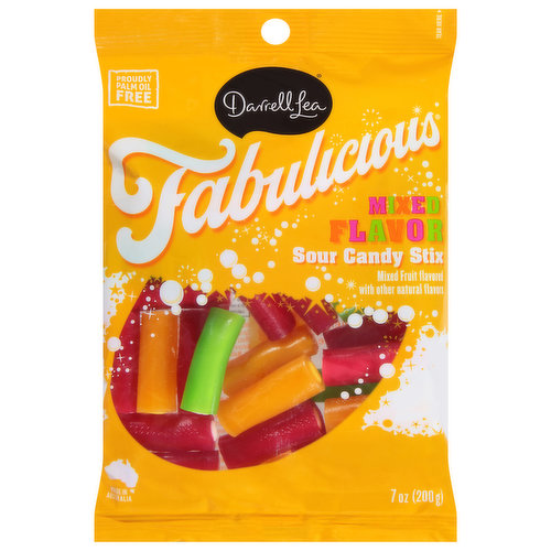 Darrell Lea Fabulicious Sour Candy Stix, Mixed Flavor