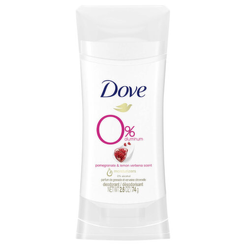 Dove Deodorant, Pomegranate & Lemon Verbena Scent, 0% Aluminum