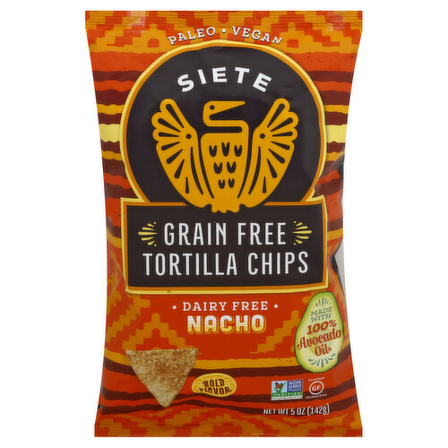 Siete Tortilla Chips, Grain Free, Nacho