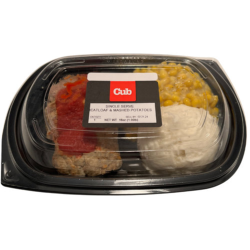 Cub Meatloaf and Mashed Potatoes, Cold, Pre-packaged