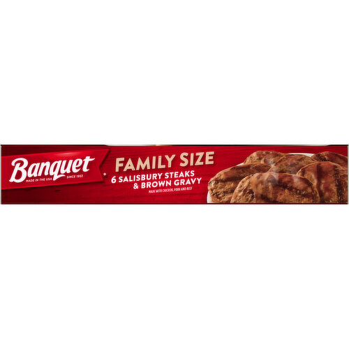 Banquet Family Size Frozen Salisbury Steaks & Brown Gravy
