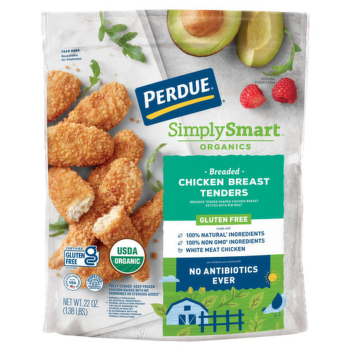 Perdue SimplySmart Organics Chicken Breast Tenders, Breaded, Gluten Free