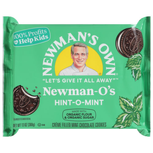 Newman's Own Newman-O's Chocolate Cookies, Creme Filled, Hint-O-Mint
