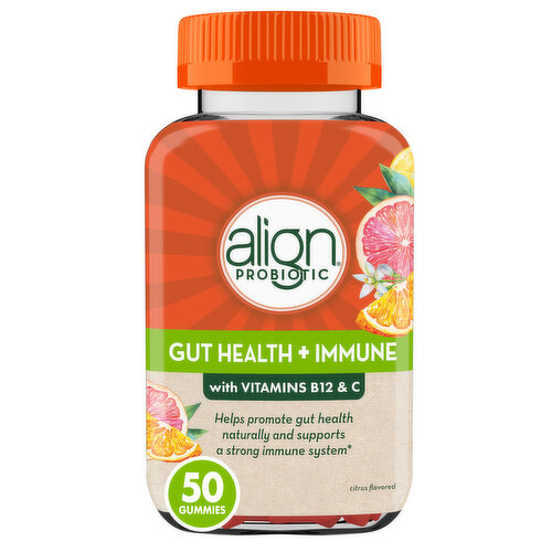 Align Energy & Immune Align Gut Health & Immunity Probiotic, Digestive Support, 50 Gummies