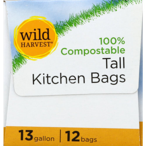 COMPOSTABLE TALL KITCHEN TRASH BAGS