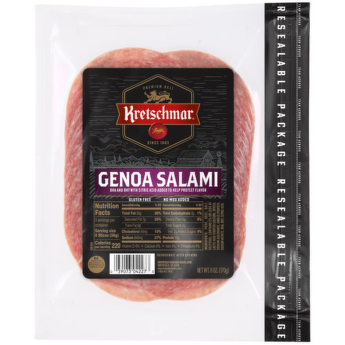 Kretschmar Premium Deli Pre-Sliced Genoa Salami