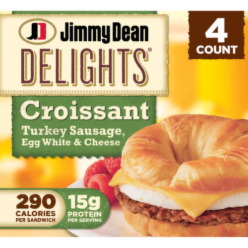 Jimmy Dean Delights Croissant Breakfast Sandwiches with Turkey Sausage, Egg White