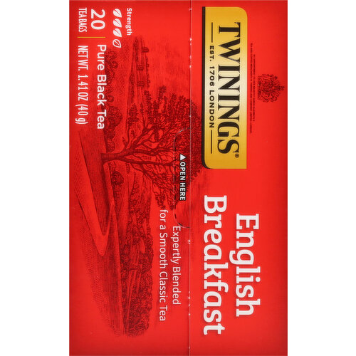Twinings Black Tea, Pure, English Breakfast, Tea Bags