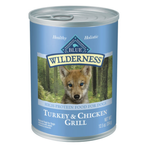 Blue Buffalo BLUE Wilderness Wilderness High Protein, Natural Puppy Wet Dog Food, Turkey & Chicken Grill