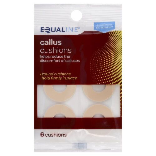 Helps reduce the discomfort of calluses. Round cushions hold firmly in place. Compare to Dr. Scholl's (This product is not manufactured or distributed by the Bayer Corporation, owner of the registered trademark Dr. Scholl's). Soft foam cushions protect calluses from friction. Self-stick adhesive holds cushion firmly in place. Will not snag hosiery. Supervalu Quality Guaranteed: Contact us at 1-877-932-7948 or www.supervalu-ourownbrands.com. Made in USA.