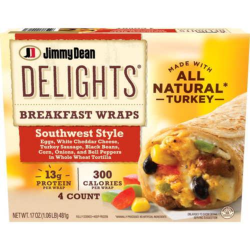 Jimmy Dean Delights Jimmy Dean Delights Breakfast Wrap, Southwest Style, Frozen, 4 Count