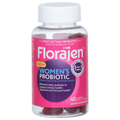 Florajen Women's Probiotic, Berry Flavor, Gummies