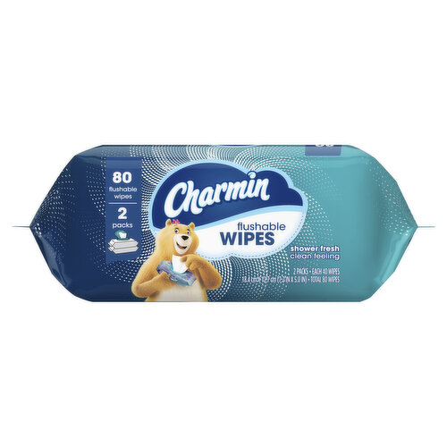 Charmin Flushable Wipes Charmin Flushable Wipes, 2 packs, 40 Wipes Per Pack