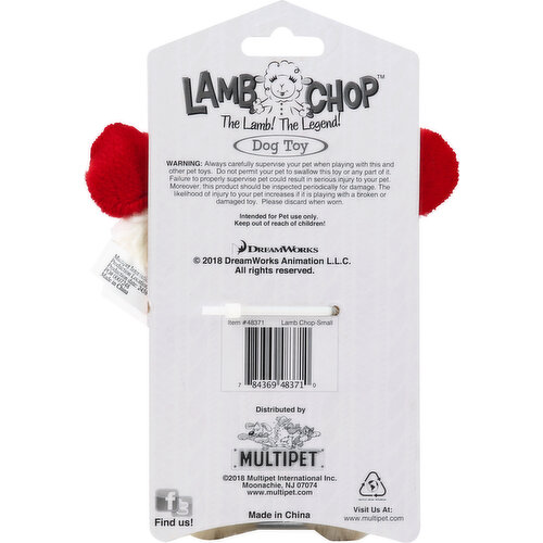 Lamb Chop White Small Dog Toy With Squeaker Dreamworks NEW