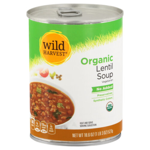 Per Serving: 140 calories; 0 g sat fat (0% DV); 730 mg sodium (32% DV); 2 g total sugars. USDA Organic. Certified organic by Quality Assurance International, Inc. Vegetarian. No added preservatives; synthetic colors. mywildharvest.com. To learn more about Wild Harvest products, including our full line of organic products, and for recipes, please visit www.mywildharvest.com. Non-BPA lining (Can liner not derived from bisphenol-A (BPA)).