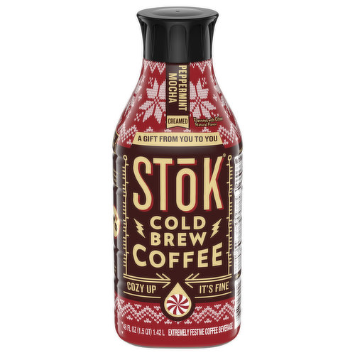 Stok Coffee, Cold Brew, Peppermint Mocha, Creamed