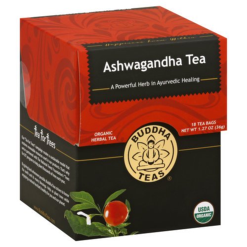 Buddha Teas Herbal Tea, Organic, Ashwagandha Tea, Tea Bags