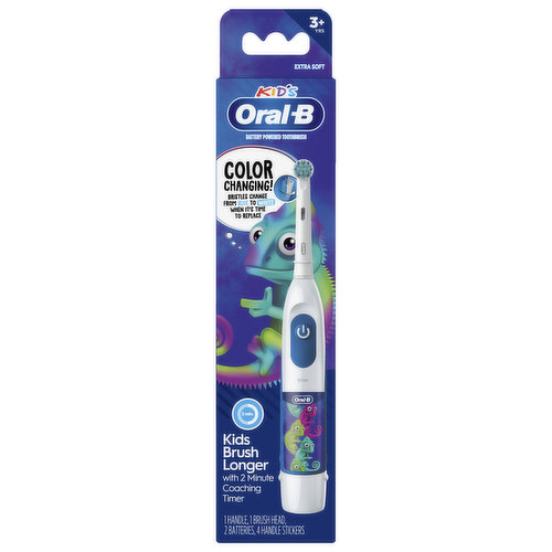 Oral-B Kid's Toothbrush, Battery Powered, Extra Soft, 3+ Yrs