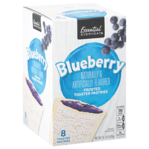 Essential Everyday Toaster Pastries, Blueberry, Frosted