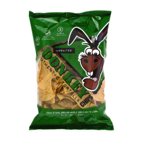 Donkey Chips Unsalted Tortilla Chips