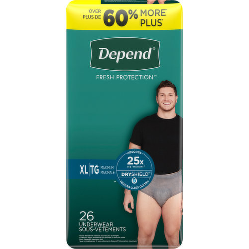 Depend Fit-Flex Underwear, For Women, Moderate Absorbency, XL, Incontinence