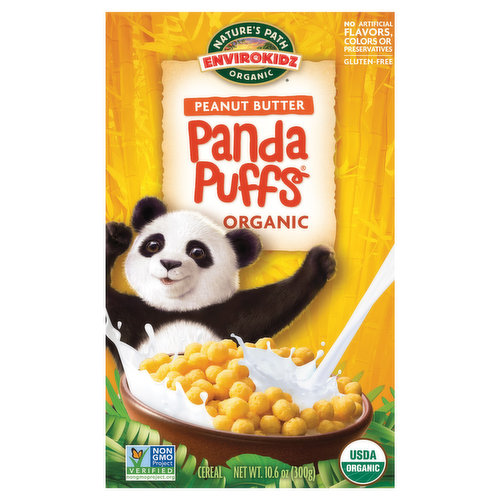 Nature's Path Organic Panda Puffs Cereal, Peanut Butter, Organic