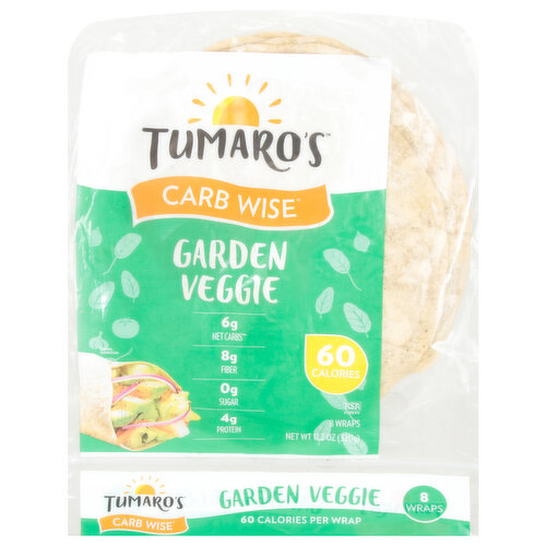 Tumaro's Carb Wise Wraps, Garden Veggie