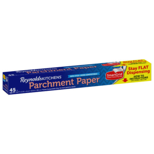 Reynolds Kitchens Parchment Paper (SmartGrid, Non-Stick, 30-Square Foot  Roll) 